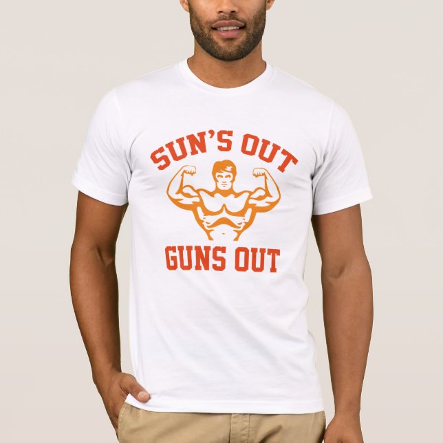 Sol ut Guns Out T Shirt (Framsida)