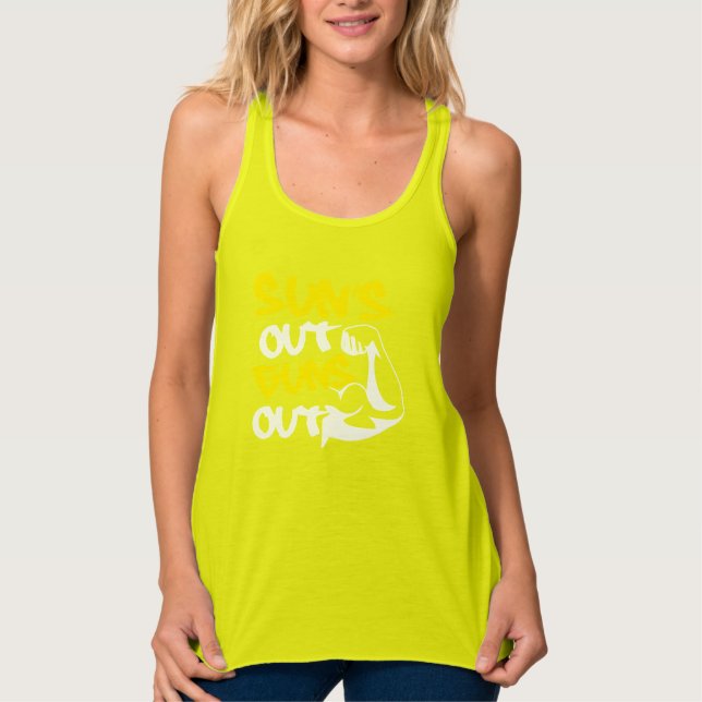 SOL ut GUNS Out TANK Tee Linne Med Racerback (Framsida)