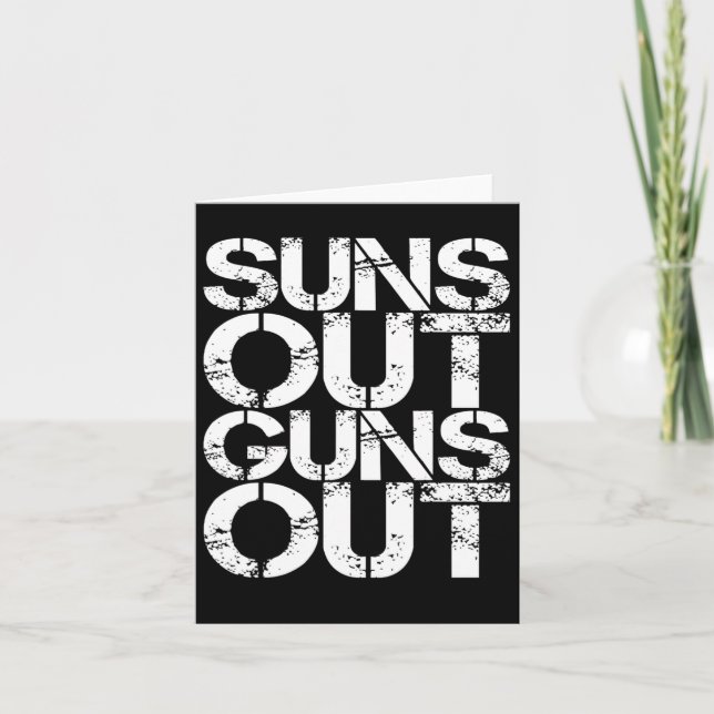 Sol ut Guns Out Workout Funny Gym Muscle Exercis Kort (Framsida)