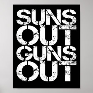 Sol ut Guns Out Workout Funny Gym Muscle Exercis Poster