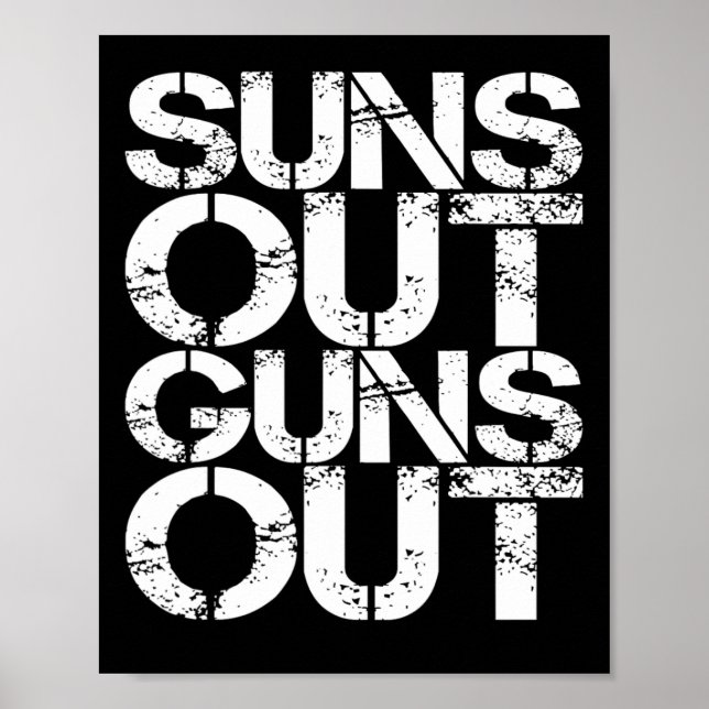 Sol ut Guns Out Workout Funny Gym Muscle Exercis Poster (Framsidan)