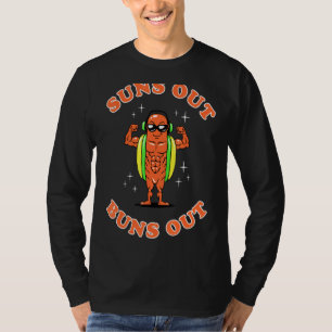 Sol ut- och utgående Hotdog-mat T Shirt