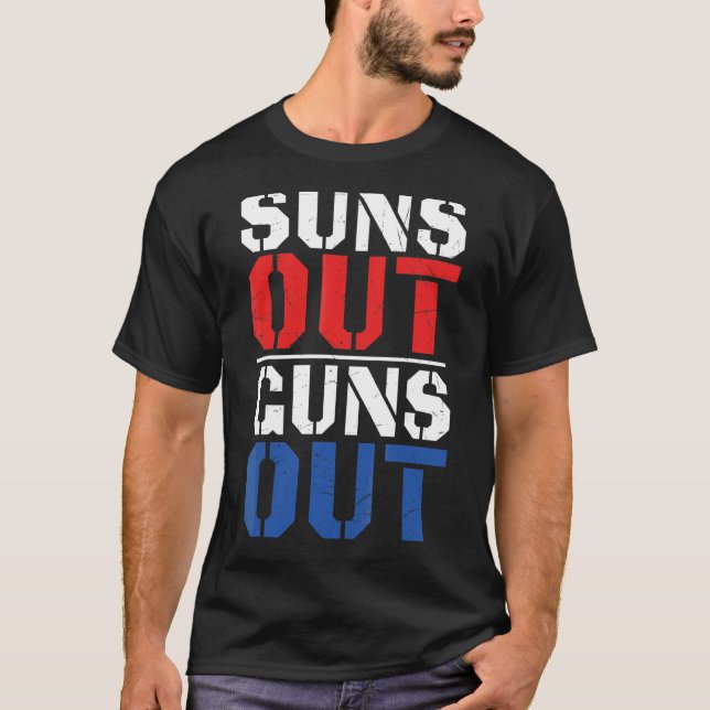 Sol ut ur vapnen 4:e juli, bodybuilding t shirt (Framsida)