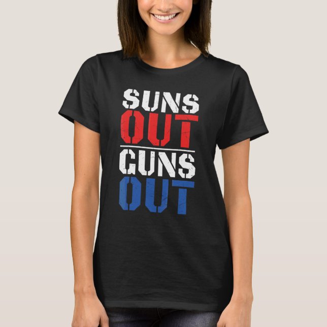 Sol ut ur vapnen 4:e juli, bodybuilding t shirt (Framsida)