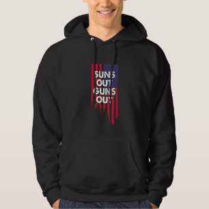 Sol ut vapen ut ur amerikanska USA flagga soluppen Hoodie