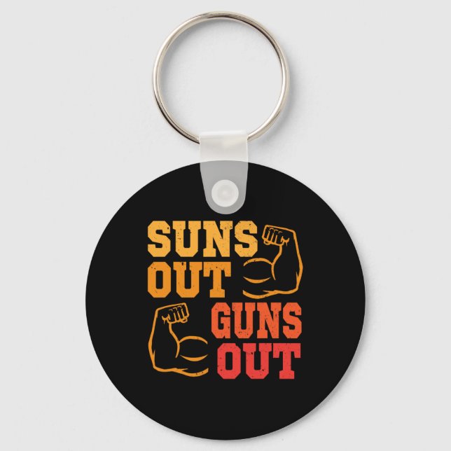 Sol ut vapen ut ur muskler Bodybuilding Weightl Nyckelring (Framsida)