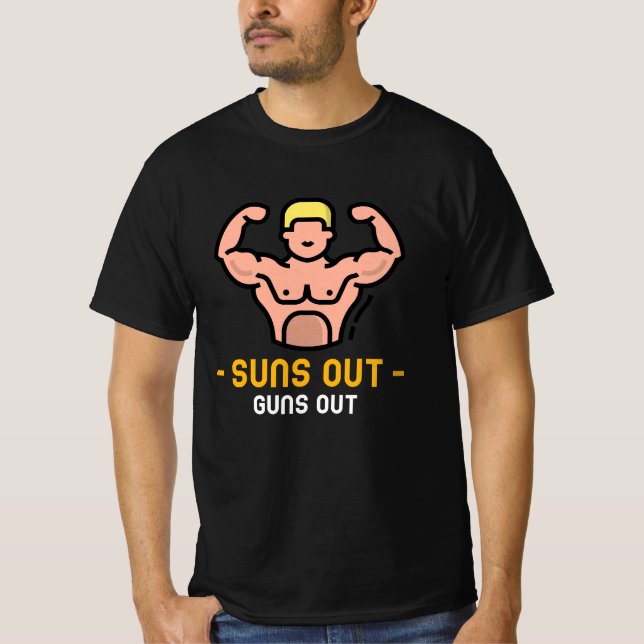 Sol ut vapen ut ur vikt lyft t shirt (Framsida)