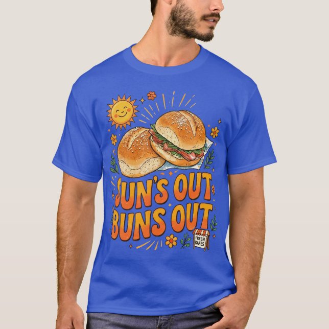 Sol ute, bullar ute Glad Retro Sommar Design T Shirt (Framsida)