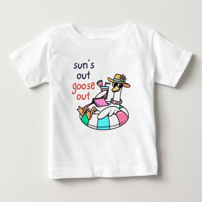 Sol ute, gås ute, rolig sommaranka t shirt (Framsida)