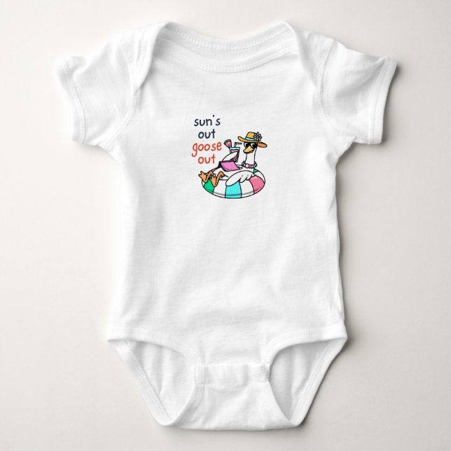 Sol ute, gås ute Rolig sommaranka T Shirt (Framsida)