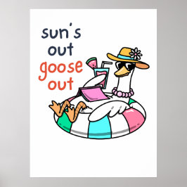 Sol ute, gås ute, rolig sommarankka poster