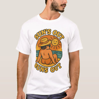 Sol ute, rumpa ute, rolig sommarstrandskjorta t shirt