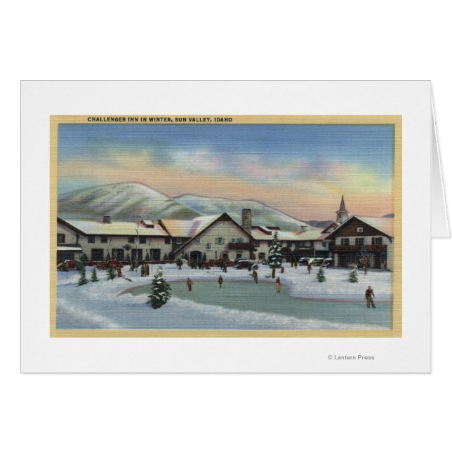 Sol Valley, ID - Challenger Inn in Winter Hälsningskort (Framsidan Horizontal)