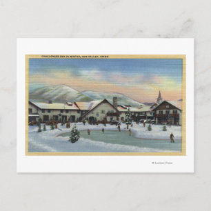 Sol Valley, ID - Challenger Inn in Winter Vykort