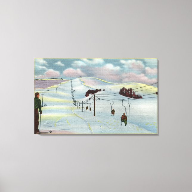 Sol Valley, ID - Sawtooth Mnts. Riding Ski Canvastryck (Framsida)