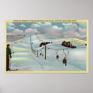 Sol Valley, ID - Sawtooth Mnts. Riding Ski Poster