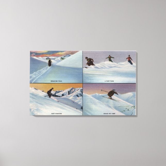 Sol Valley, ID - Ski Canvastryck (Framsida)