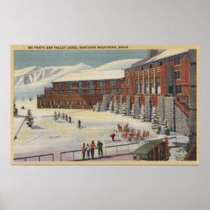 Sol Valley, ID - Ski Party vid Lodge Sawtooth Poster