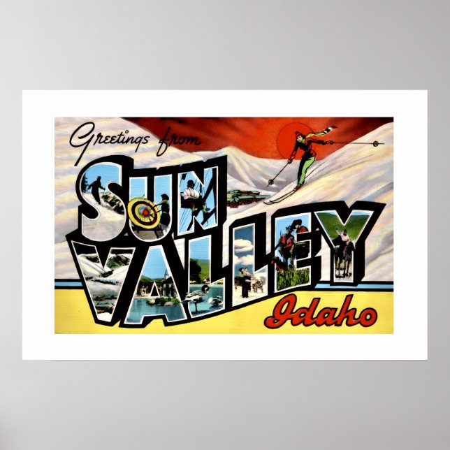 Sol Valley Idaho 20x30 Affischtryck Poster (Framsidan)