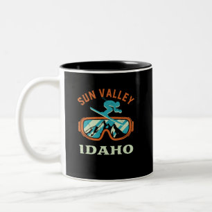 Sol Valley Idaho Retro Skiing Snowboarding Två-Tonad Mugg