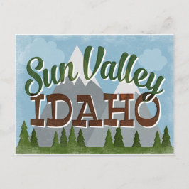 Sol Valley Idaho Roligt Retro Snowy-bergen Vykort