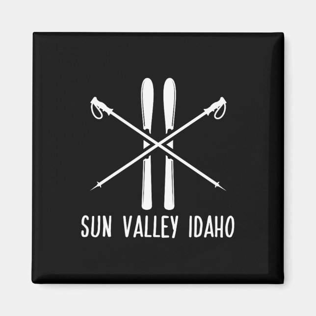 Sol Valley Idaho Ski Skiing Skis Skier Vacation Ho Magnet (Framsidan)