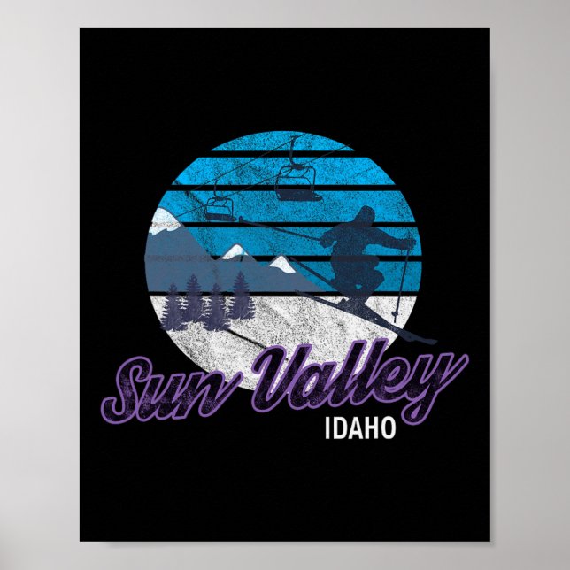 Sol Valley Idaho Usa Ski Resort Snowboarding Poster (Framsidan)