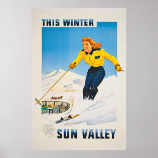 Sol Valley Idaho Vintage resor Poster