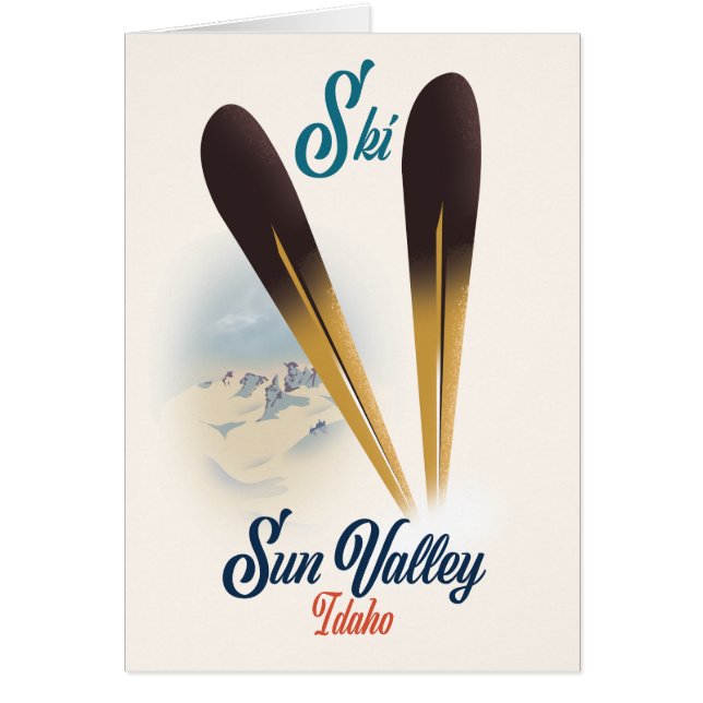 Sol Valley Idaho vintage skidisplayaffisch Hälsningskort (Framsidan)