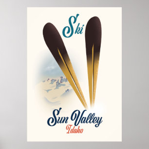 Sol Valley Idaho vintage stil ski poster