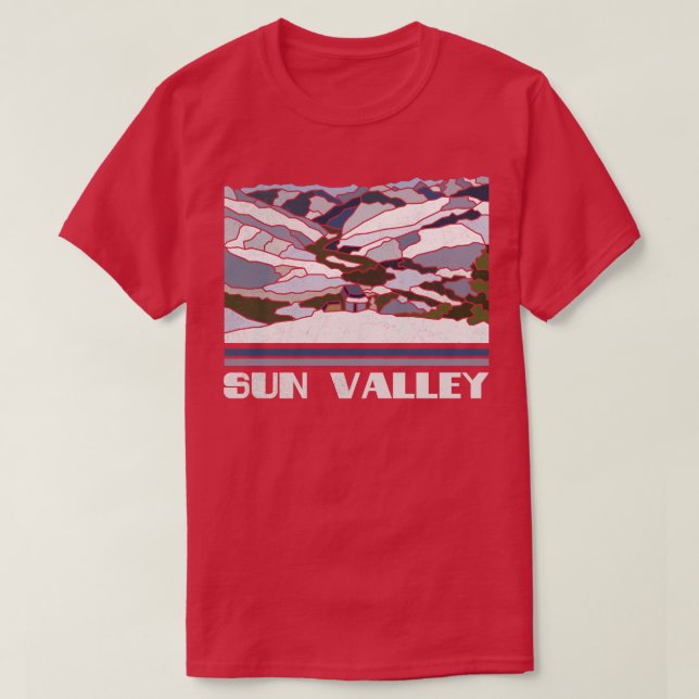 Sol Valley Ski Resort Alpine Skiing Mountains Wint T Shirt (Design framsida)