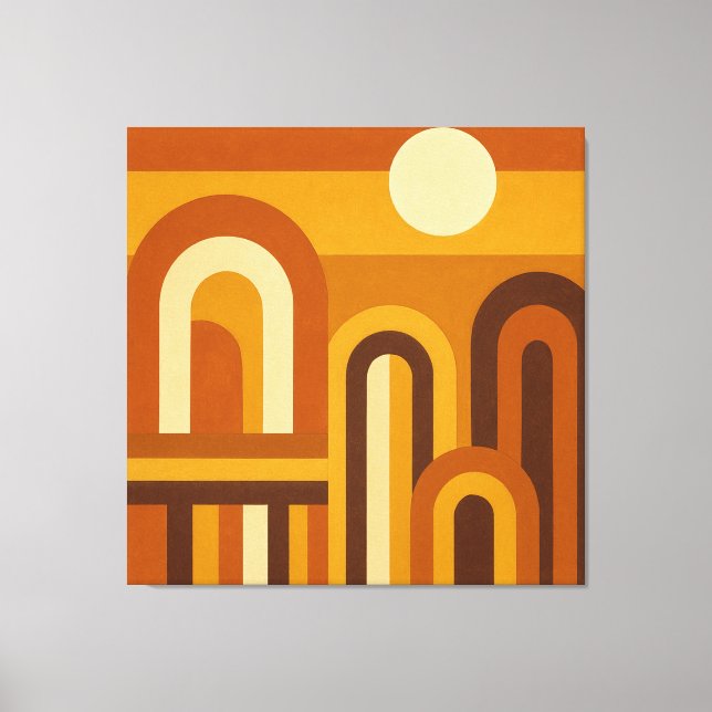 Sol & valv Mid Century Modern geometrisk design Canvastryck (Framsida)