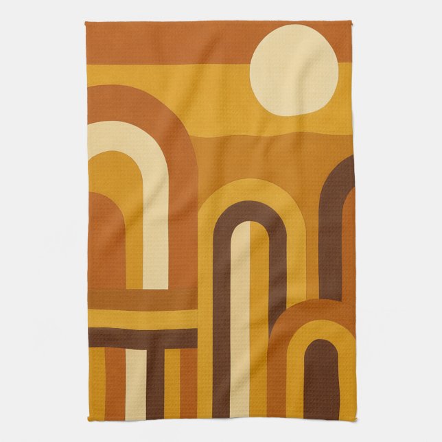 Sol & valv Mid Century Modern geometrisk design Kökshandduk (Vertikal)
