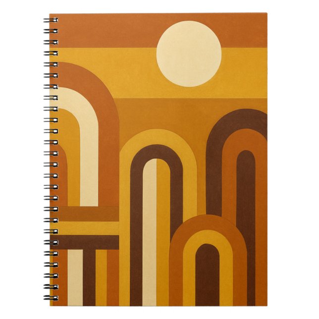 Sol & valv mitt i seklet modern geometrisk design anteckningsbok (Framsidan)