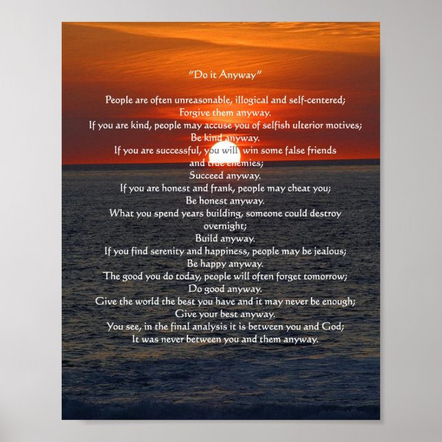 Sol vid havet "gör vad som helst" poster (Framsidan)