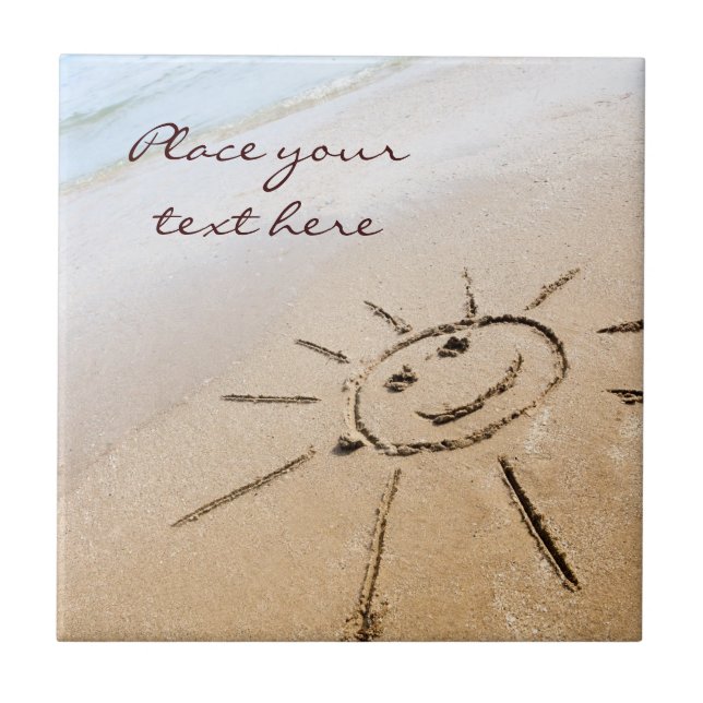 Sol vid stranden kakelplatta (Framsidan)