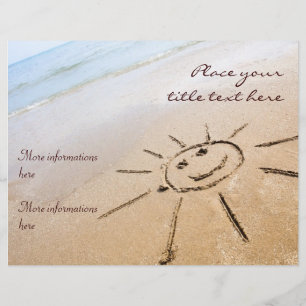 Sol vid stranden reklamblad