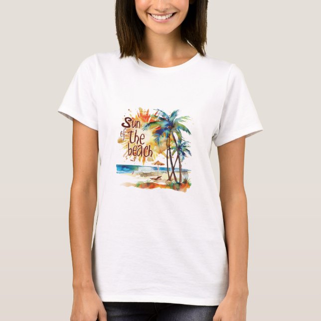 Sol vid stranden t shirt (Framsida)