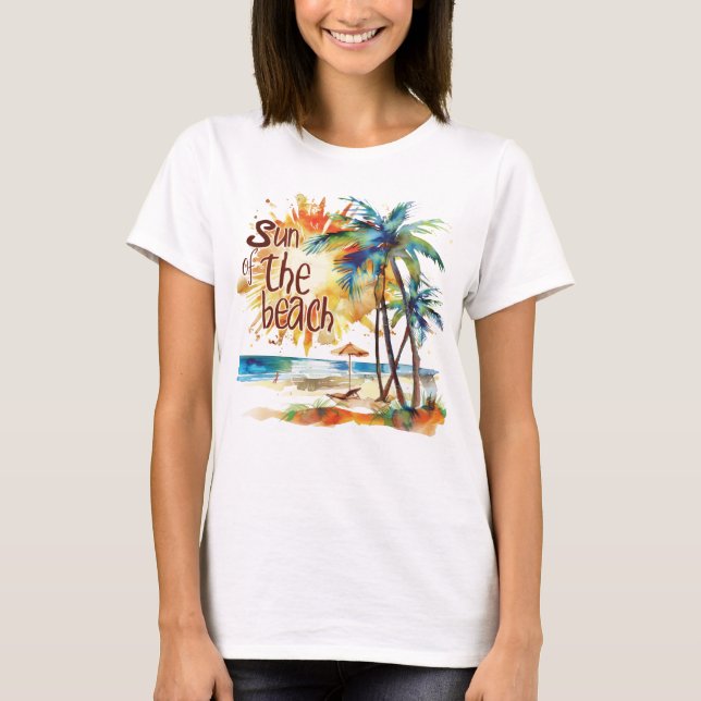Sol vid stranden t shirt (Framsida)