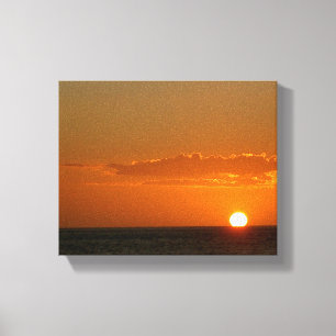 Sol vid Vatten vid Sunset Kanvastrycks Canvastryck