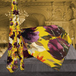 Sol & Vin Bröllop Guld Neck Tie Slips<br><div class="desc">En mousserande solblommor och bordeaux burgundy peonies vattencolor blommigt bröllop-hals med vattenfärgade blommigtar av peonier och solblommor i blomning med grön färg.</div>