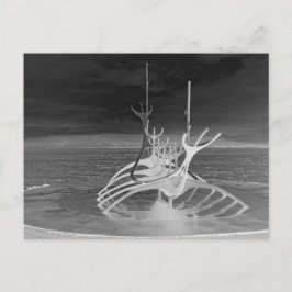 Sol Voyager Sculpture, Island, Reverse B/W Vykort