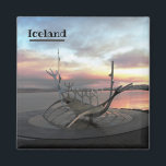 Sol Voyager skulpture Fridge Magnet<br><div class="desc">Ett foto av Sol Voyager skulptur i Islandet.</div>