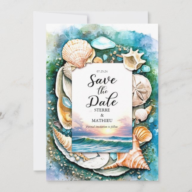 Sol Whimsical Beach Wedding Spara Datumet (Framsida)