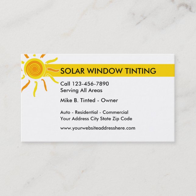 Sol- Windows och tona Visitkort (Framsida)