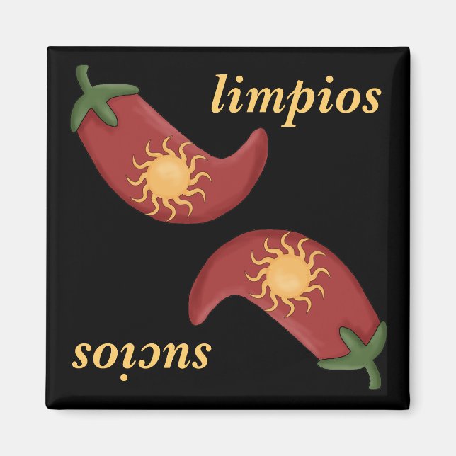 Sol y Chile Hett och Spicy Roligt Dishwasher Magnet (Framsidan)