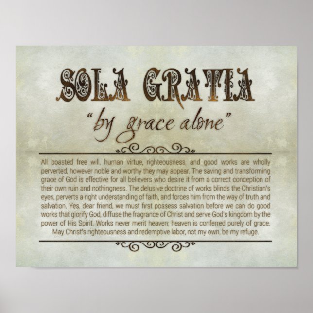 "SOLA GRATIA" 14x11 Poster (Arkivering, Matte) (Framsidan)