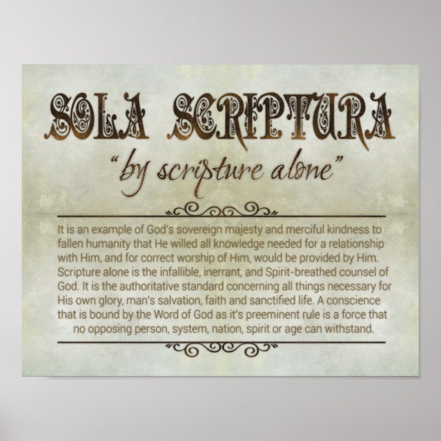 "SOLA SCRIPTURA" 14x11 Poster (Arkivering, Matte) (Framsidan)