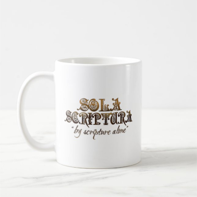 "SOLA SCRIPTURA" (w-/bibleversen) 11 uns Kaffemugg (Vänster)