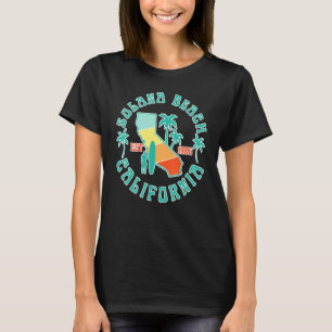 Solana Beach California Karta Surfa Summer Vacatio T Shirt